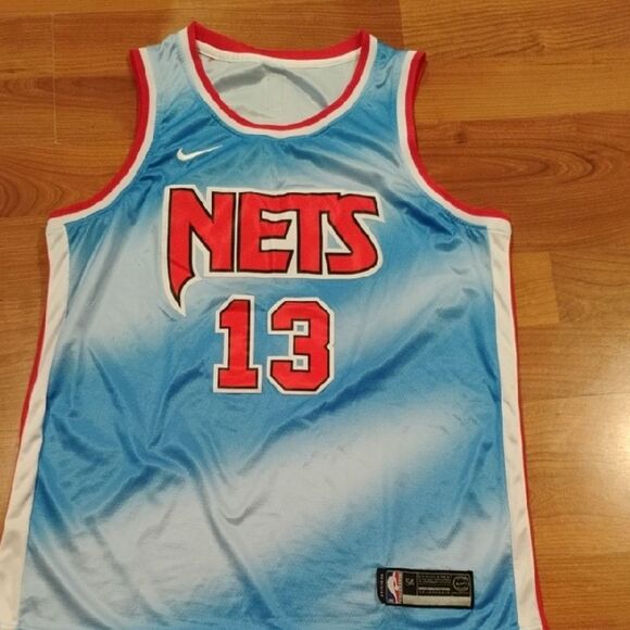 Nike Blue and Red Retro Basketball Jersey - Picture 1 of 5